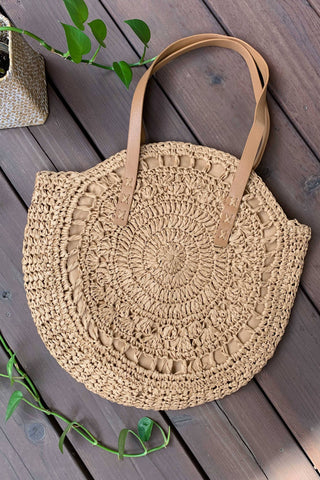 Summer Straw Natural Beach Casual Lightweight Tote Bag